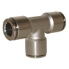 Push in fitting nickel plated brass tee union 8mm